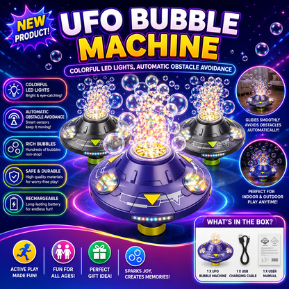 The Moving UFO Bubble Machine Set