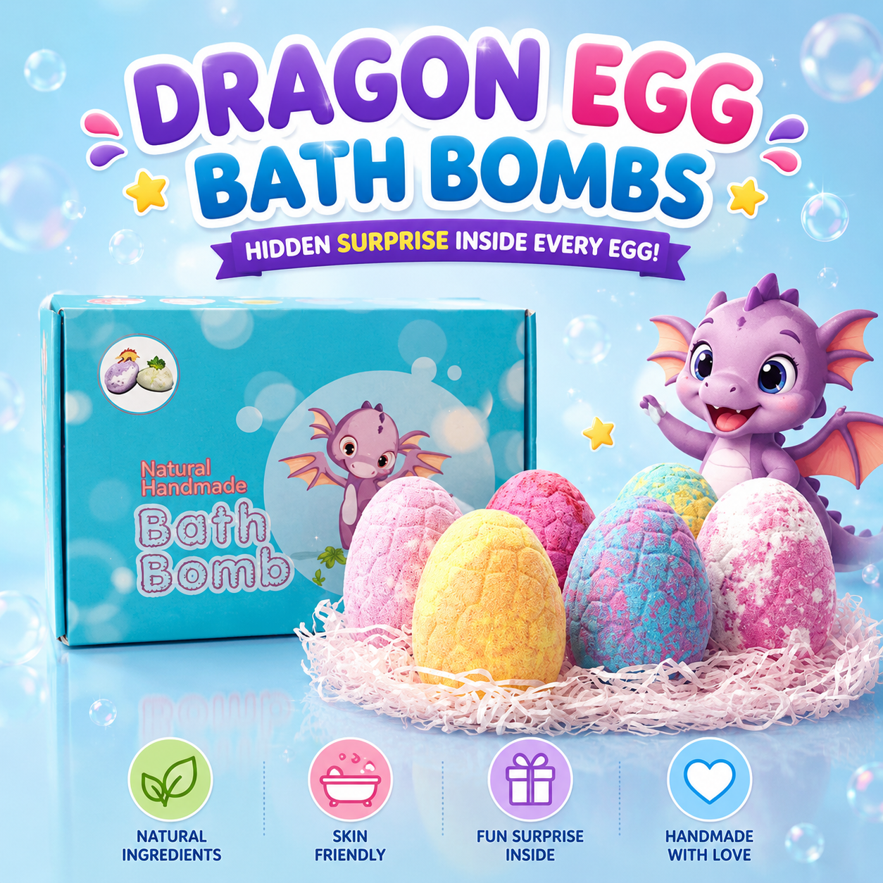 Dinosaur Surprise Toy Bath Bomb Set