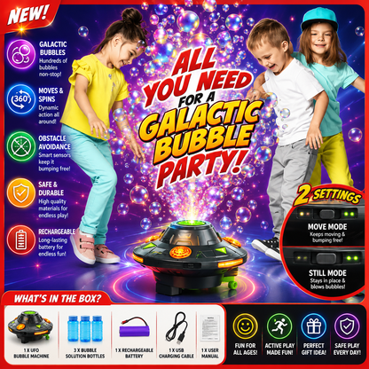 The Moving UFO Bubble Machine Set