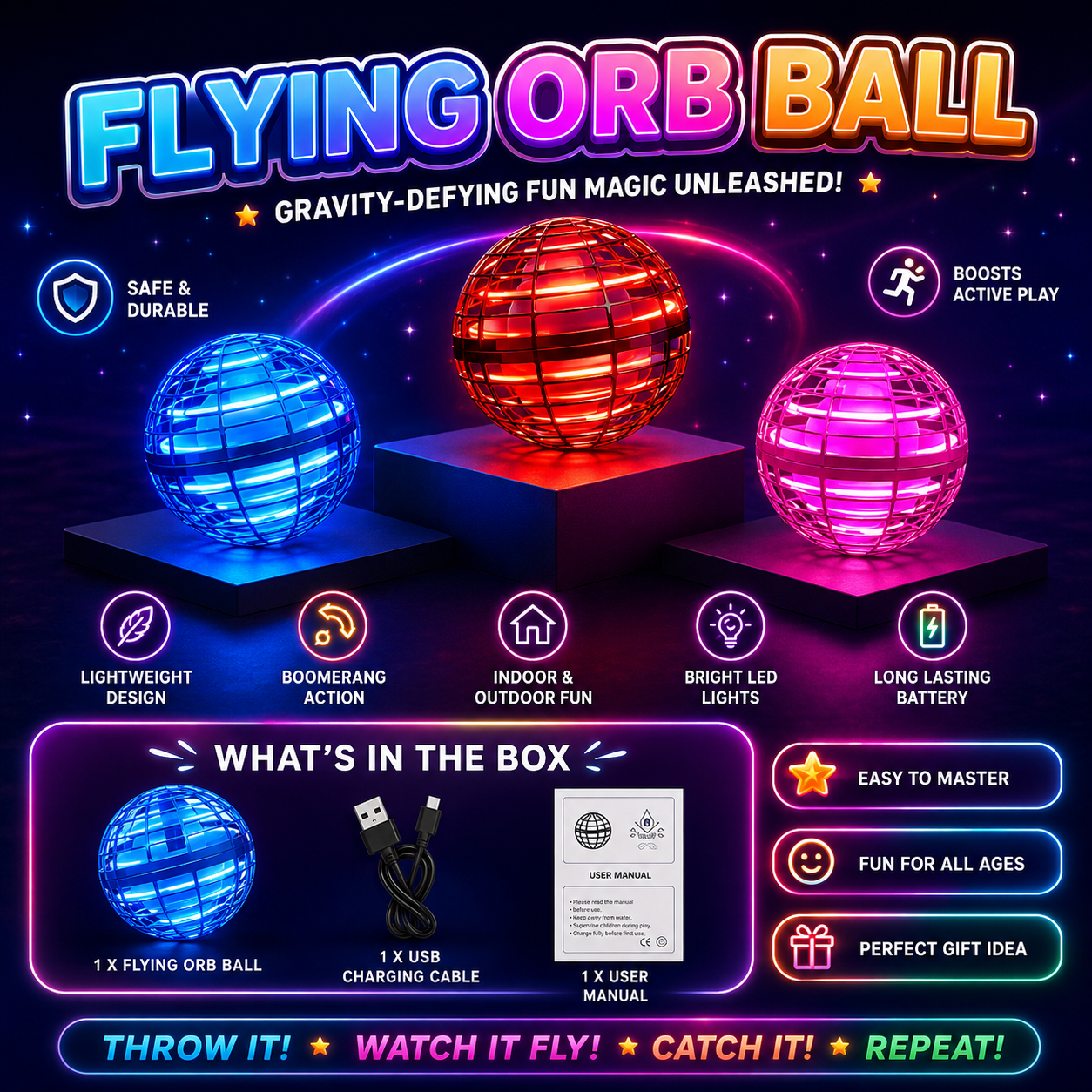 The Flying Magic Ball Set 3 Balls/Set