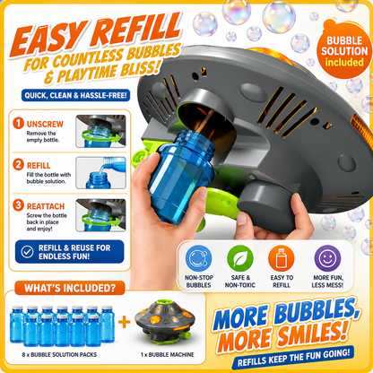 The Moving UFO Bubble Machine Set
