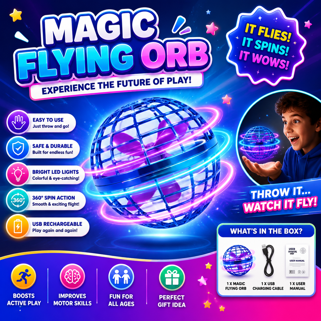 The Flying Magic Ball Set 3 Balls/Set